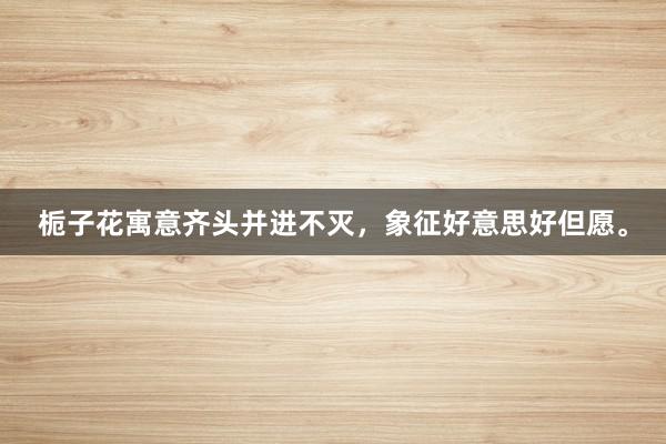 栀子花寓意齐头并进不灭，象征好意思好但愿。