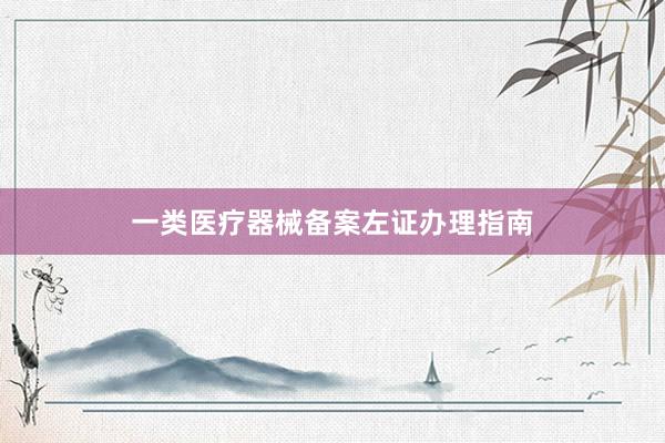 一类医疗器械备案左证办理指南
