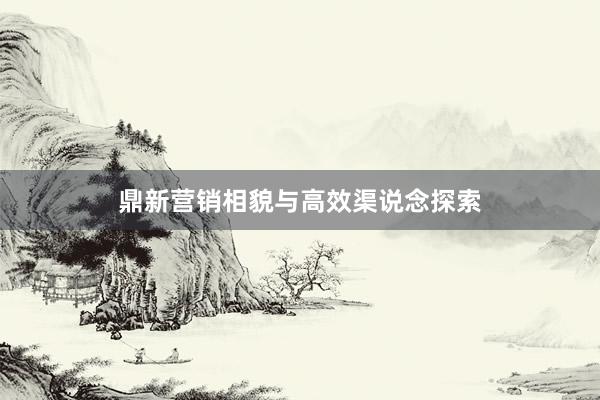 鼎新营销相貌与高效渠说念探索
